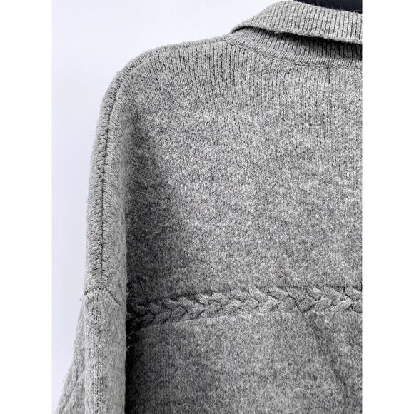 LYLA + LUXE Women's Light Heather Gray Button-Up Long Sleeve Cardigan SZ M - Picture 4 of 11